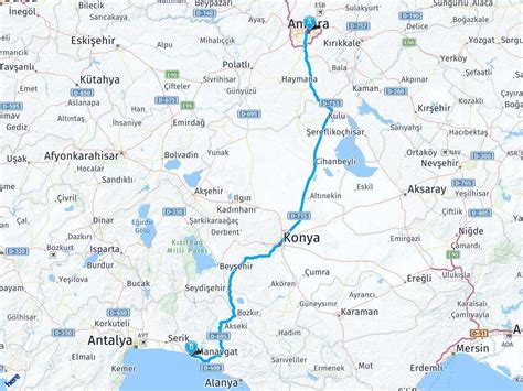 Ankara manavgat yol haritası